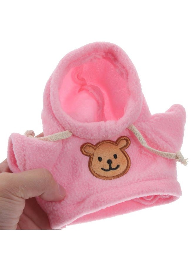 NUOBESTY Bear Hoodie Stuffed Animal Hoodie Bear Clothes Plush Doll Clothes DIY Dress Up Accessories Fits 20cm Doll 2pcs Pink White - Image 5