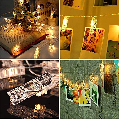 MIRADH Led Photo String Lights 3 Meters- 20 Photo Clips Fairy Lights(20 Clips 2Aa Battery Powered Pack Of 2,Plastic) - Image 5
