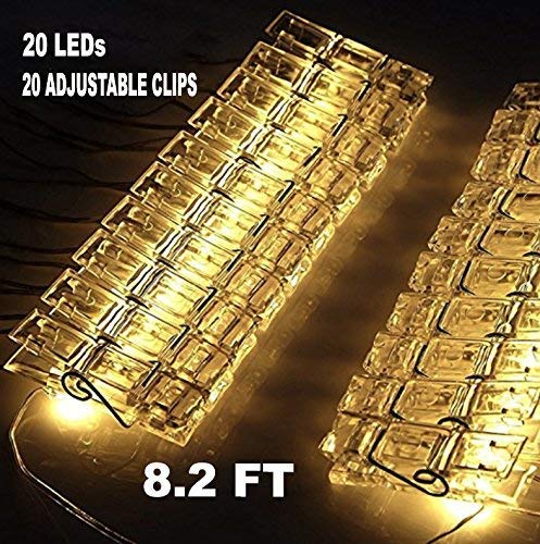 MIRADH Led Photo String Lights 3 Meters- 20 Photo Clips Fairy Lights(20 Clips 2Aa Battery Powered Pack Of 2,Plastic) - Image 3
