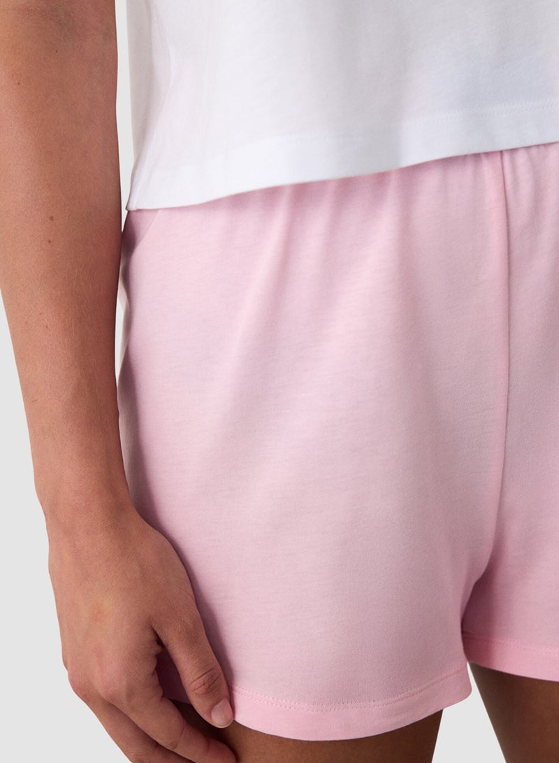 Penti Printed Cotton Pyjama Set With Suspender Shorts - Image 4