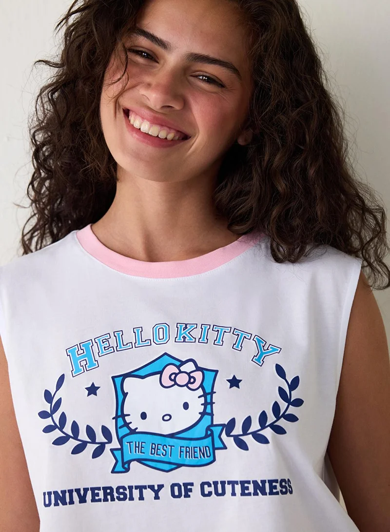 Penti Printed Cotton Pyjama Set With Suspender Shorts