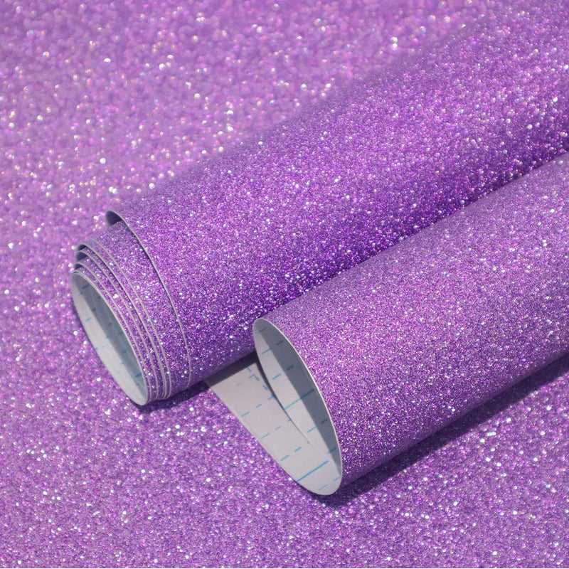 Kitico Glitter Purple Peel and Stick Wallpaper Self Adhesive Decorative DIY Decoration 177x1181