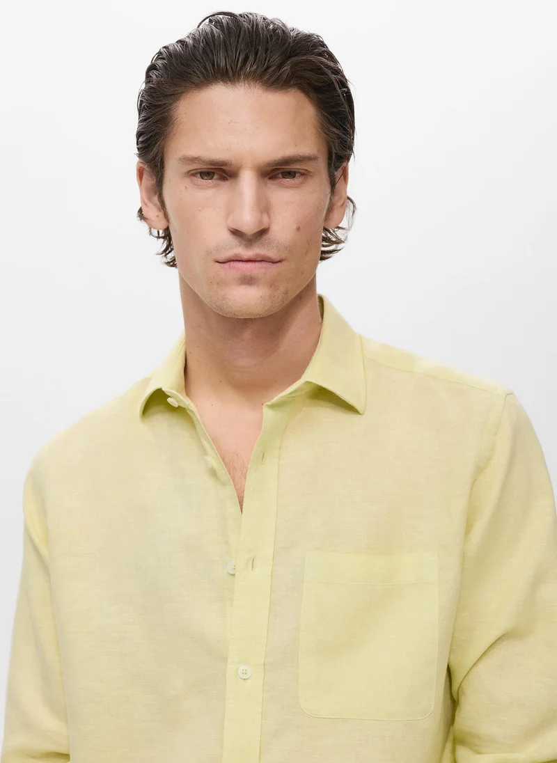 Mango Man Linen Blend Shirt