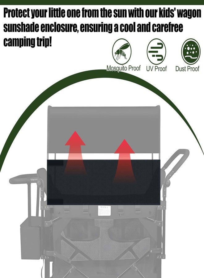مظلة شبكية واقية من الشمس قابلة للتهوية من 4 جوانب، غطاء ملحق للعربة قابل للتعديل، ملحقات عربة عالمية لعربة W2 W4 للتخييم والنزهات ومنع الغبار والأشعة فوق البنفسجية والبعوض، 102 بوصة × 13 بوصة - Image 4