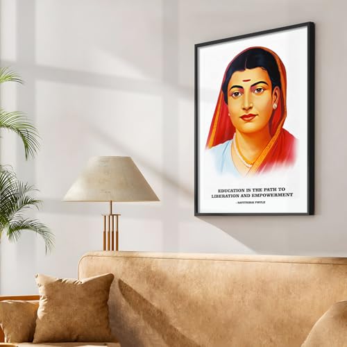 Ritwika's Savitribai Phule - First Female Teacher, Social Reformer and Poet | Quote Photo Frame Painting | For Home Living Decor and Gift To Relatives & Loved Ones. | Size 9.5 x 13.5 Inch, Set of 1 - Image 5