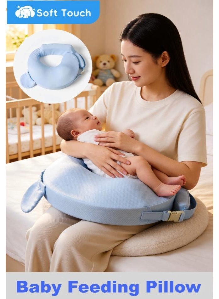 Soft Touch Nursing Pillow for Breastfeeding, Baby Nursing Pillow, Baby Feeding Pillow with Adjustable Waist Strap and Removable Pillowcase, Essential Ergonomic Support for Mom and Baby, Baby Essentials for Newborn - Image 1