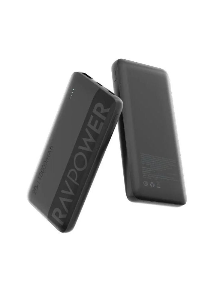 راف باور شاحن متنقل 10000 مللي أمبير شحن سريع 20 واط PD و22.5 واط بمنفذ USB-A وثلاثة منافذ شحن USB-C وUSB-A يدعم شحن 3 أجهزة في وقت واحد باور بانك سريع للايفون وسامسونج RP-PB1228 10000 mAh أسود - Image 5