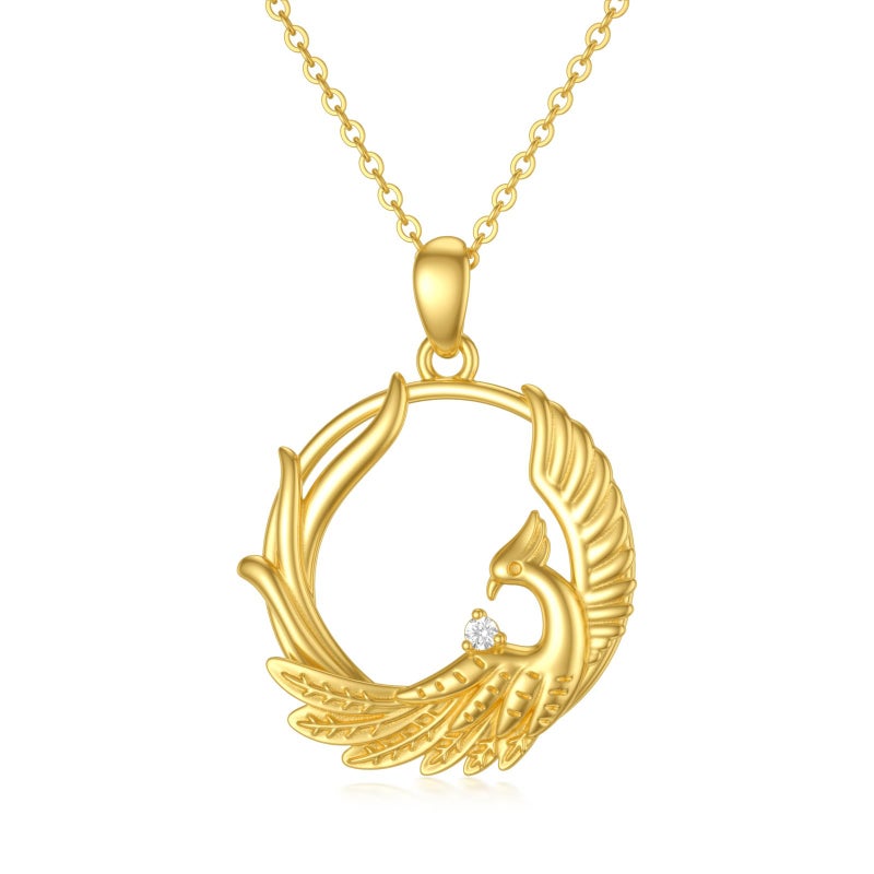 SISGEM Solid Gold 14K Phoenix Necklace for Women, Real Gold Natural Diamond Pendant Necklace Fine Jewelry Anniversary Mother's Day Gift for Wife, Mom - Image 5