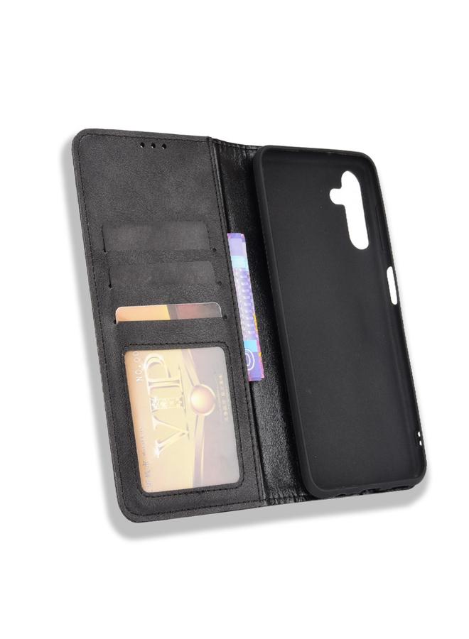 إيروريكس جراب لهاتف Samsung Galaxy A13 5G بمشبك مغناطيسي بتصميم حصان مجنون بتصميم كلاسيكي، جراب جلدي قابل للطي أفقيًا مع حامل وفتحات للبطاقات وإطار للصور - Image 4