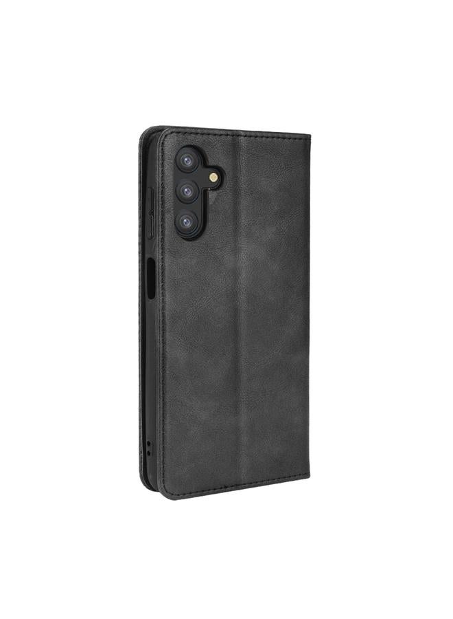 إيروريكس جراب لهاتف Samsung Galaxy A13 5G بمشبك مغناطيسي بتصميم حصان مجنون بتصميم كلاسيكي، جراب جلدي قابل للطي أفقيًا مع حامل وفتحات للبطاقات وإطار للصور - Image 3