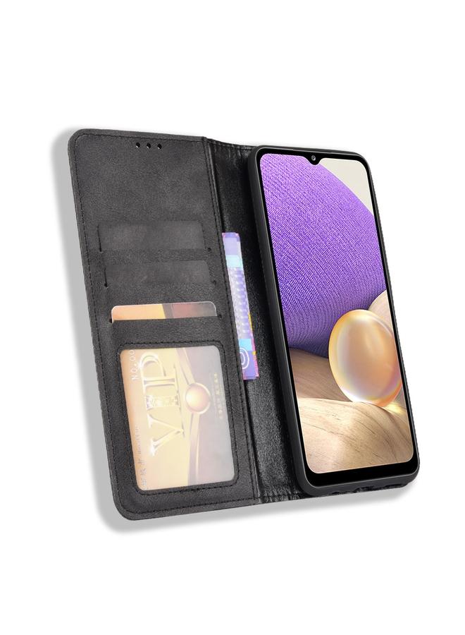 إيروريكس جراب لهاتف Samsung Galaxy A13 5G بمشبك مغناطيسي بتصميم حصان مجنون بتصميم كلاسيكي، جراب جلدي قابل للطي أفقيًا مع حامل وفتحات للبطاقات وإطار للصور - Image 5