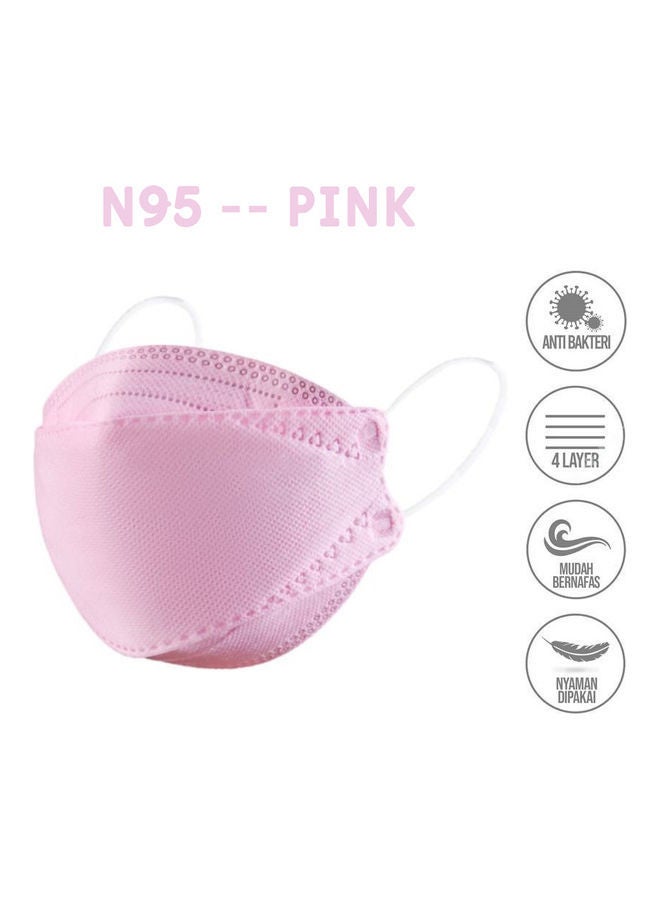 NIBEMINENT 30-Piece N95 Face Mask For Adults White Pink and Black - Image 5