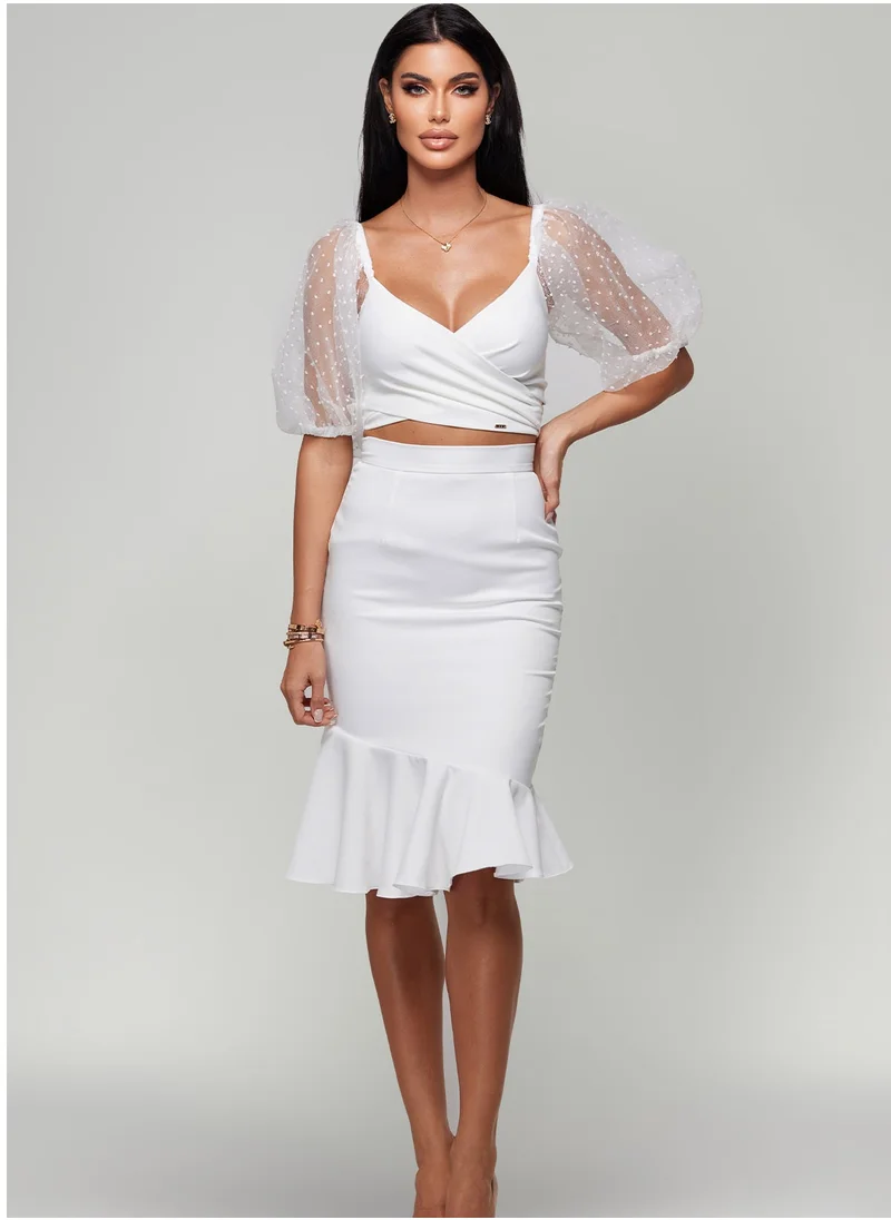 انيتاس Promise Set Top & Skirt - White