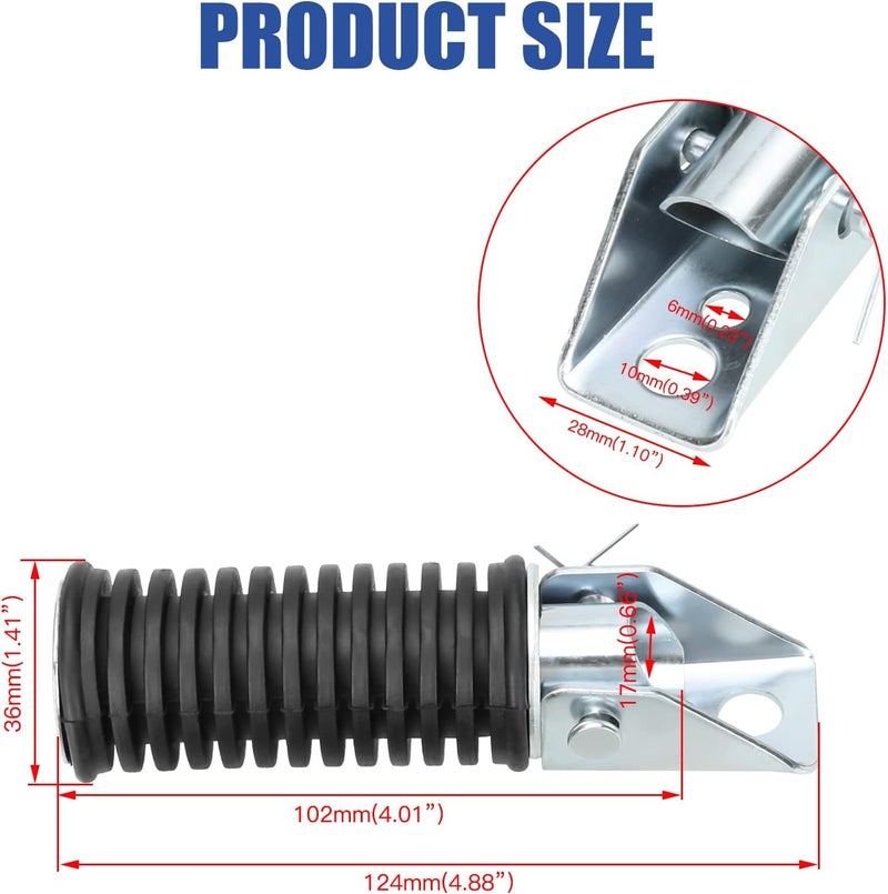 YOXUFA Mini Bike Motorcycle Foot Pegs - Black - Image 2