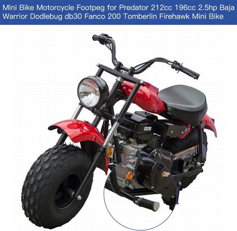 YOXUFA Mini Bike Motorcycle Foot Pegs - Black - Image 3