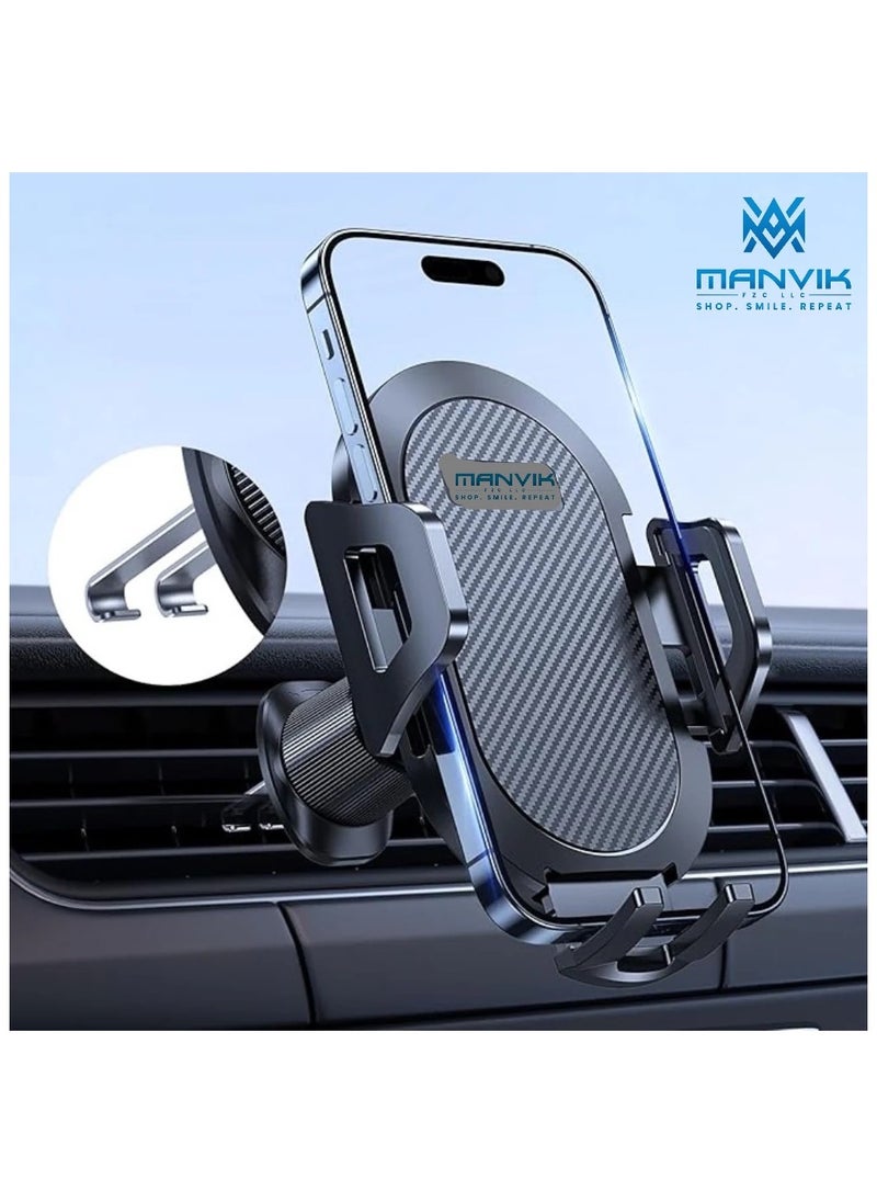Manvik Car Phone Holder 【Double Steel Hook】 Phone Holder for Car, Mobile Holder for Car Air Vent, Car mobile Holder Compatible with iPhone 15/14/13/12 Samsung Xiaomi and Other Smartphones Series | MNVK  - Image 1