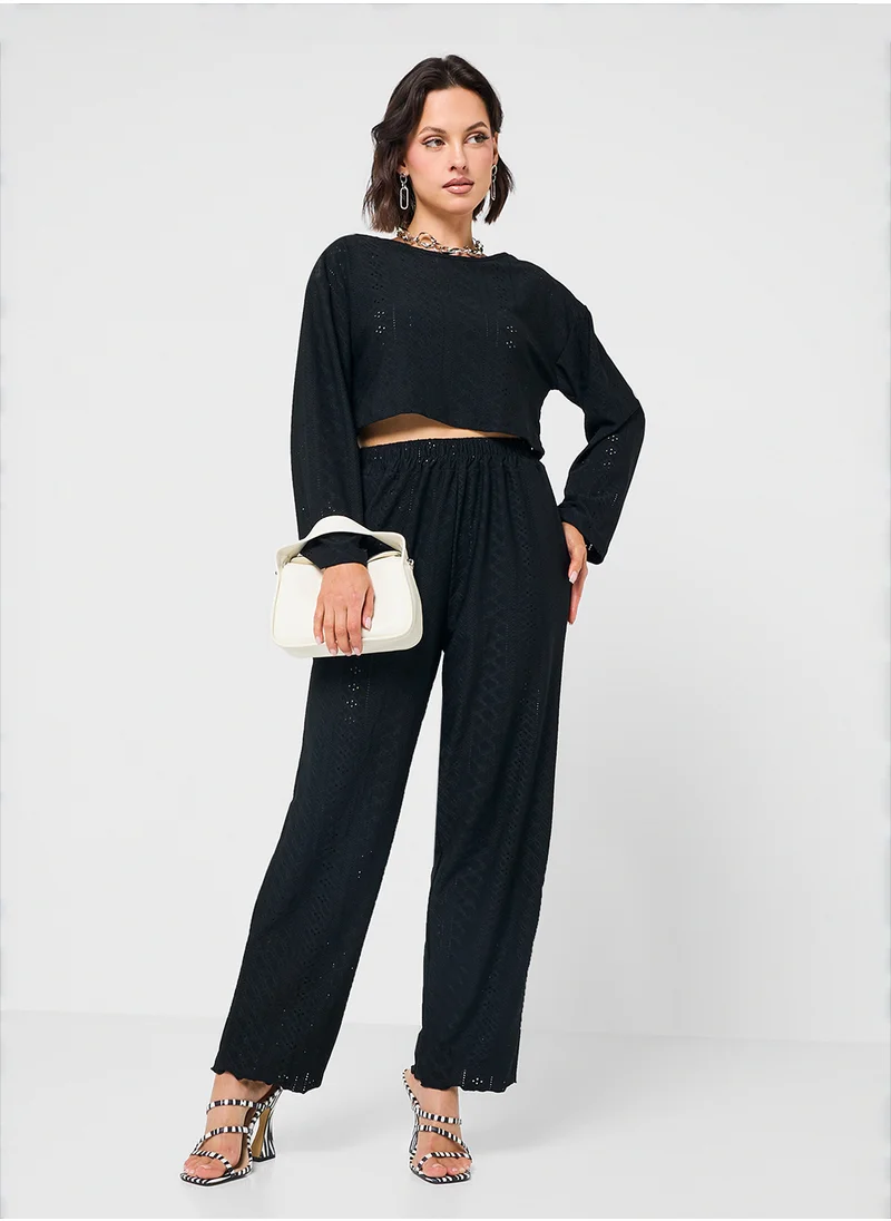 Ginger Pointelle Top & Pant Coord Lounge Set