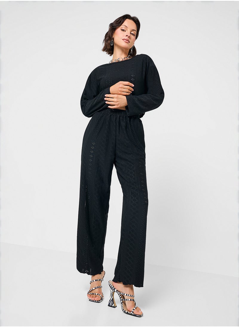 Ginger - Pointelle Top & Pant Coord Lounge Set - Image 1