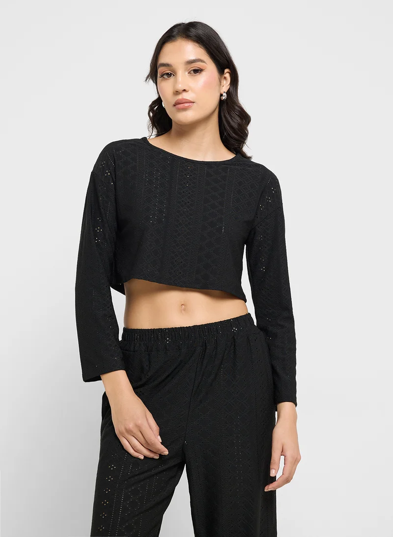 Ginger Pointelle Top & Pant Coord Lounge Set