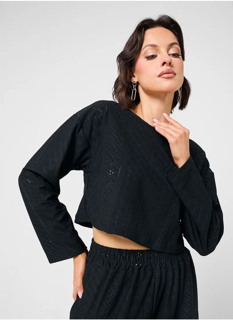 Ginger Pointelle Top & Pant Coord Lounge Set