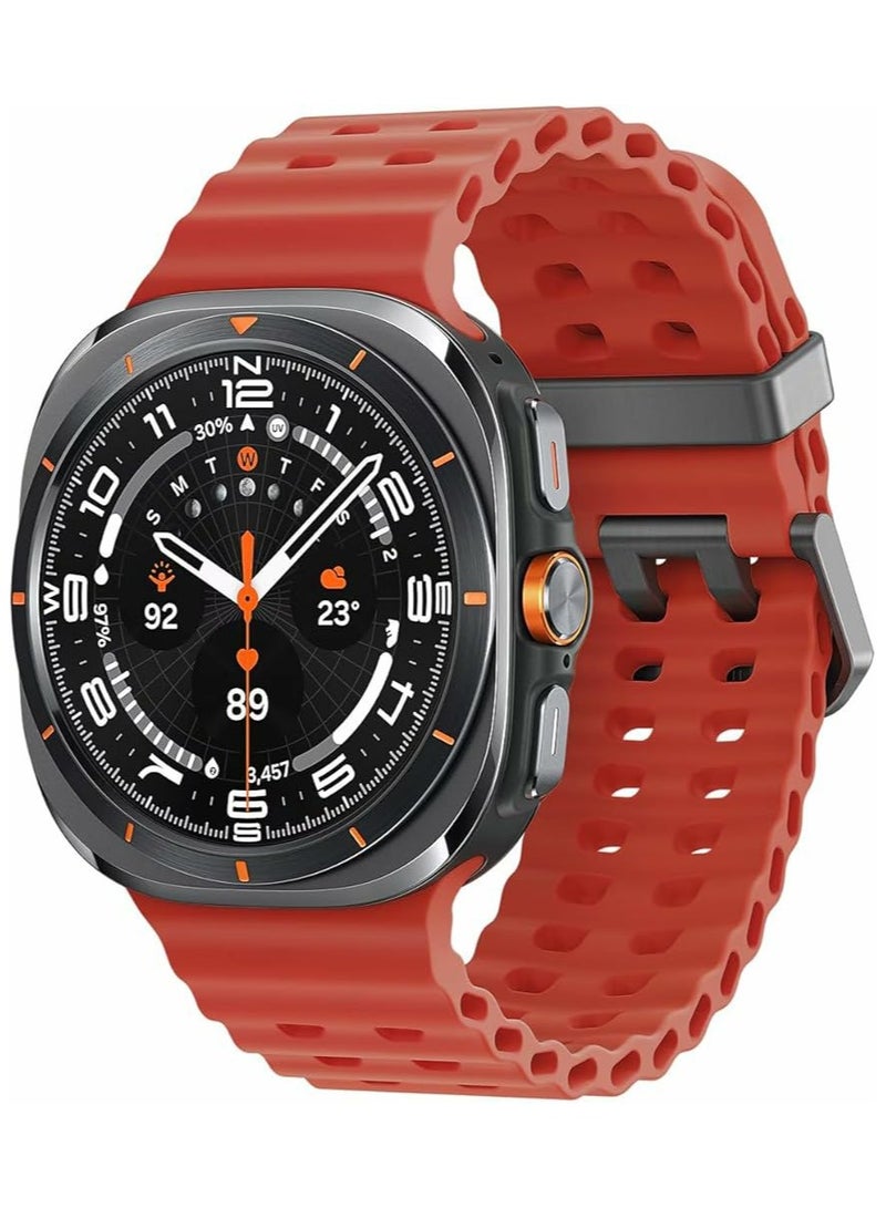 Sport Silicone Band Compatible with Samsung Galaxy Watch Ultra, for Men and Women, Lightweight Sport Band with Double Buckle Silicone (Red)