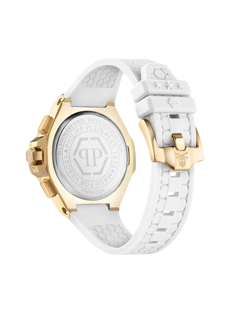 PHILIPP PLEIN PLEIN CHRONO ROYAL Philipp Plein Women's 42mm Chrono Quartz Watch, Octagonal Case with Crystals, Honeycomb Dial, Gold-tone Accents, Water Resistant to 50m