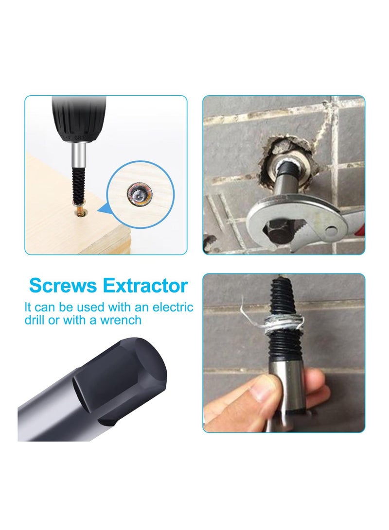 8 Pcs Damaged Screw Extractor Set Carbon Steel Broken Bolt Easy Out Fastener Kit Water Pipe Remover for Removing Stripped Bolts With Storage Box  - Image 4