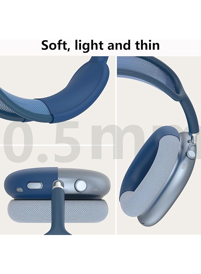 erorex Silicone Case Cover For Air Pods Max Headphones Anti Scratch Ear Pad Case Cover Ear Cups Cover Headband Cover For Air Pods Max Accessories Soft Silicone Skin Protector For Air Pods Max Dark Blue - Image 5