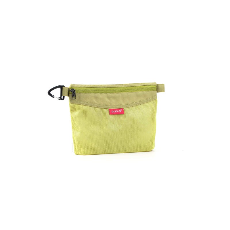 pack all Water-resistant Material Zipper Pouch, Mesh Zipper Bags for Storage, Travel, Office (Green, Small) - Image 1
