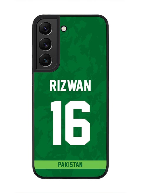 Rugged Black Edge Case for Samsung Galaxy S21 5G, Slim fit Soft Case Flexible thin Cover - Player Name - Mohammad Rizwan, Jersey Number- 16
