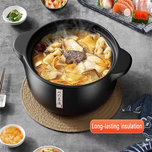 MWNAGO Clay Pot for Cooking, 1.7 Quart Ceramic Pot for Cooking with Lid, Ceramic Casserole Rice Pot Clay Pots for Cooking Chinese Ceramic Casserole,Earthenware Pot,Asian Rice Cooker Pot Cookware Stew Pot Stockpot - Image 3