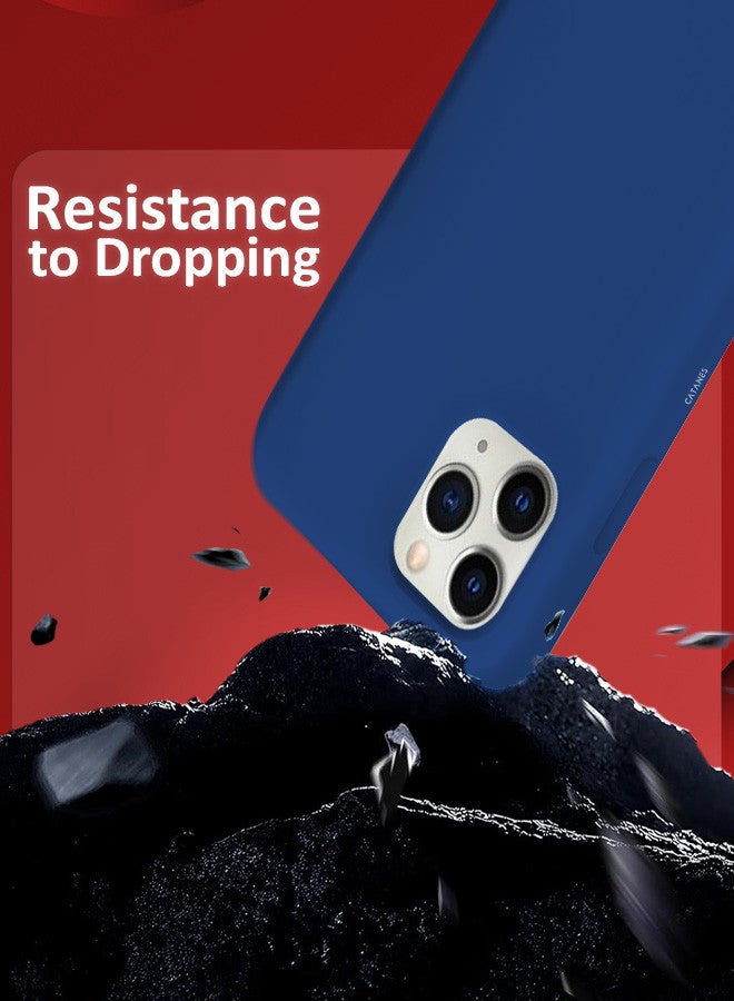 CATANES [for iPhone 11 Pro] Silicone Case Shockproof Protective Case Anti Scratch Smooth Case Cover/Blue - Image 3