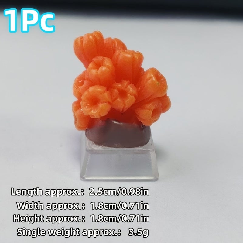 1Pc Ocean Stereo Keycap Orange Coral 3D Sea Animal Keycap For Mechanical Keyboards - Image 3