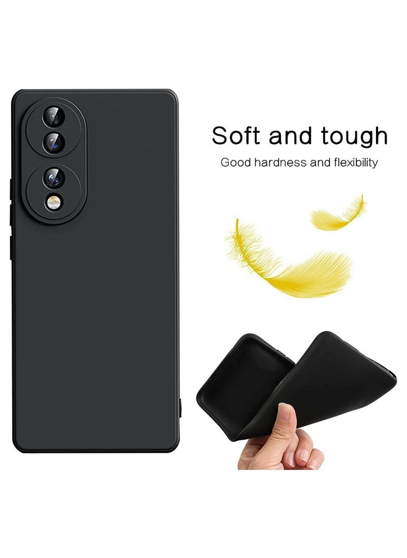 Honor 70 Case Soft Flexible Silicone Slim Fit TPU Back Cover Matt Black Protective Rubber Case with Camera Protection - Image 5