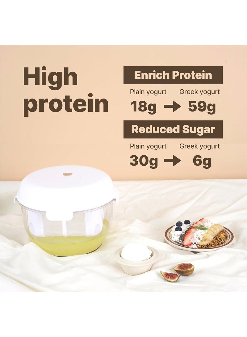 erorex Greek Yogurt Maker Strainer Container with Fine Mesh Filter BPA Free Airtight Yogurt Straining Bowl 1.8Qt - Image 5