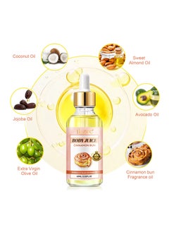 IKZEE 60ml Body Juice Oil Cinnamon Bun Hand Crafted Body Oil for Women Nourishing Hydrating & Moisturizing for All Skin Types with Natural Oils 100% Pure Natural Essence Body Juice Oil  - Image 2