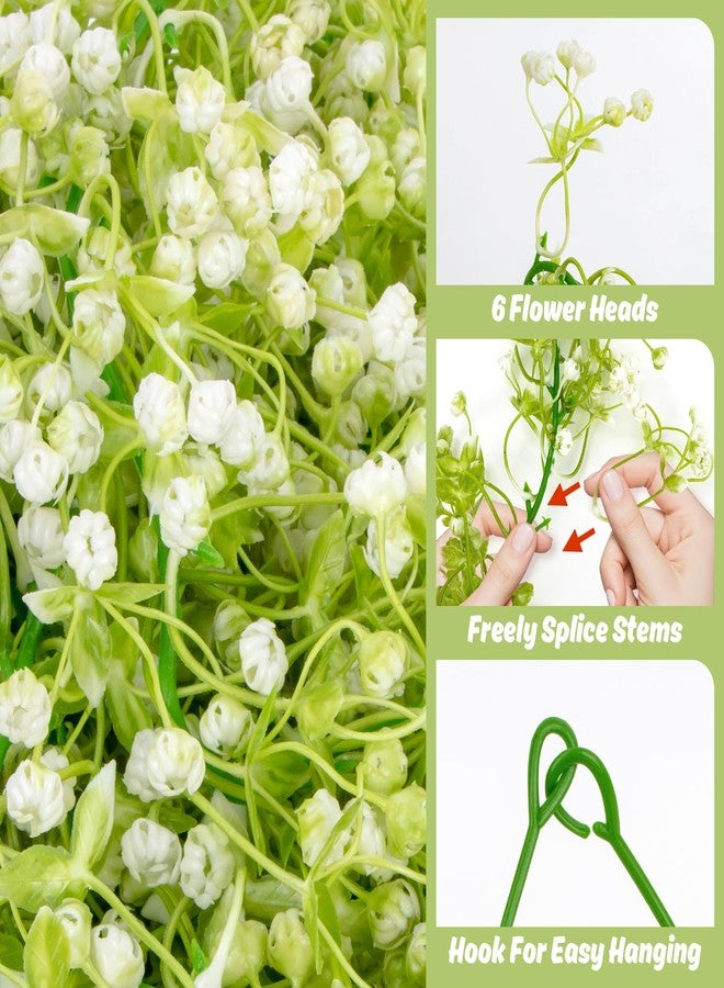 Rainflow قطعتان من أغصان زهور الجيبسوفيلا الاصطناعية - رينفلو، زهور جيبسوفيلا صناعية، أغصان معلقة للزينة، لون أبيض - Image 4