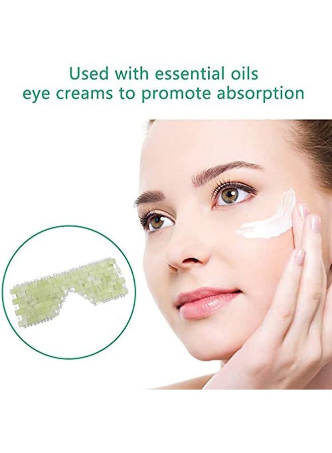 PriceXes Natural Jade Eye Cover, 100% Jade Stone Lined with Beads Eye Massage Tool Anti-Aging Hot or Cold Therapy Eye Mask for Eliminate Wrinkles, Puffiness, and Irritation - Image 3