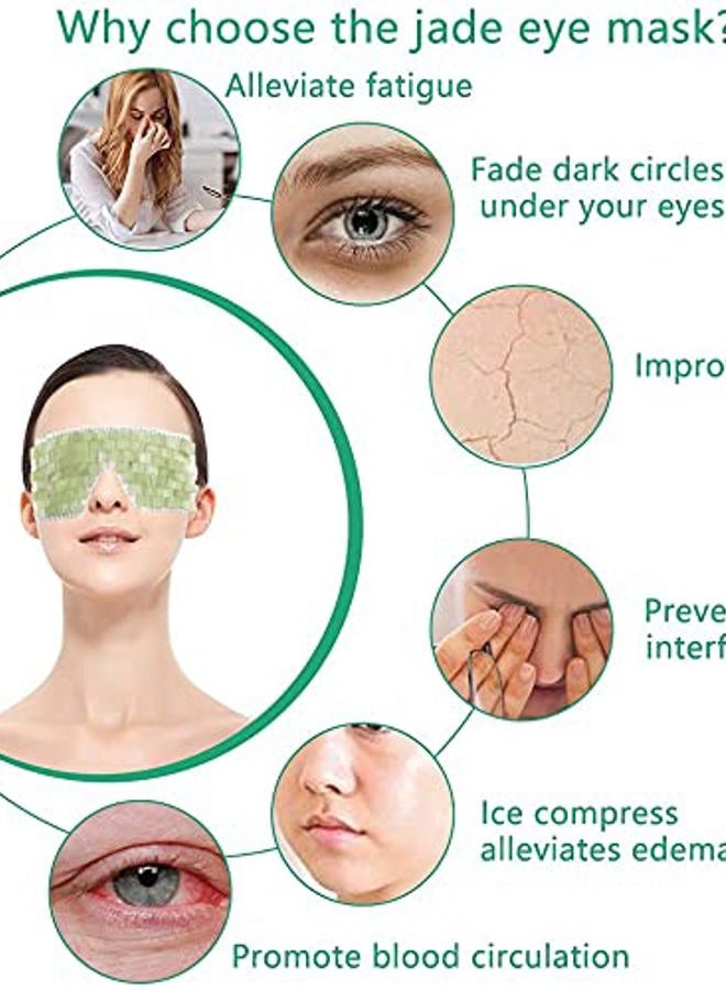 PriceXes Natural Jade Eye Cover, 100% Jade Stone Lined with Beads Eye Massage Tool Anti-Aging Hot or Cold Therapy Eye Mask for Eliminate Wrinkles, Puffiness, and Irritation - Image 2