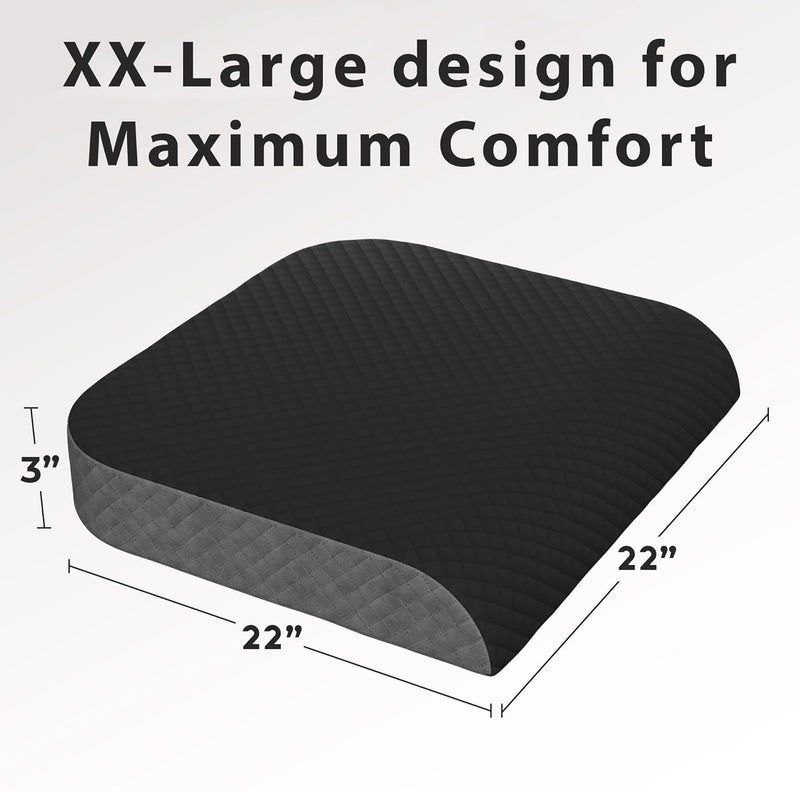 Kölbs Extra Large Seat Cushion Stylish Plush Velvet Cover XL Memory Foam for Office Chair, Floor Pillow Back Pain Coccyx Bruise Relief Carry Handle - Image 3
