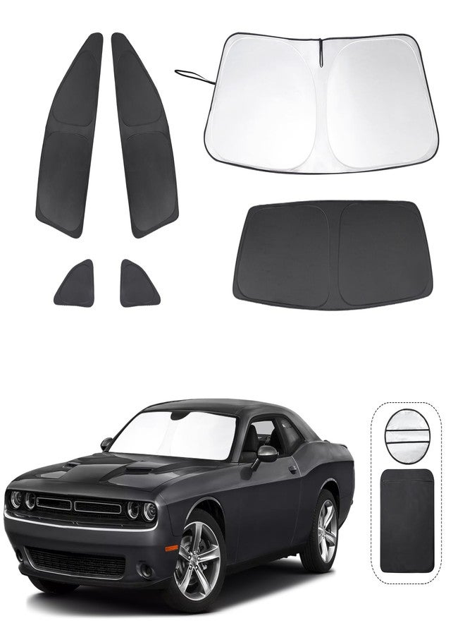 TINGLU Window Shades for Dodge Challenger 2015-2023 (SXT, RT, GT) Accessories Car Side Full Windows Rear Windshield Sun Shade Sun UV Rays & Privacy Protection for Camping,Napping,and Relaxing 6PCS - Image 1