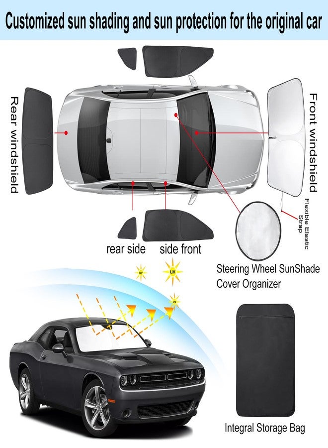 TINGLU Window Shades for Dodge Challenger 2015-2023 (SXT, RT, GT) Accessories Car Side Full Windows Rear Windshield Sun Shade Sun UV Rays & Privacy Protection for Camping,Napping,and Relaxing 6PCS - Image 3