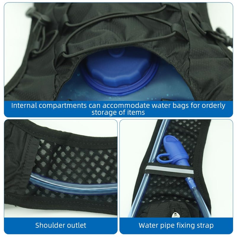Proberos ® 5 لتر حقيبة ظهر للترطيب مع 2 لتر خزان ماء، حقيبة نسيج نايلون سريعة الجفاف للرجال والنساء، متعددة الجيوب، خفيفة الوزن للغاية، معدات خارجية عصرية للمشي لمسافات طويلة، الجري في المسارات - Image 4