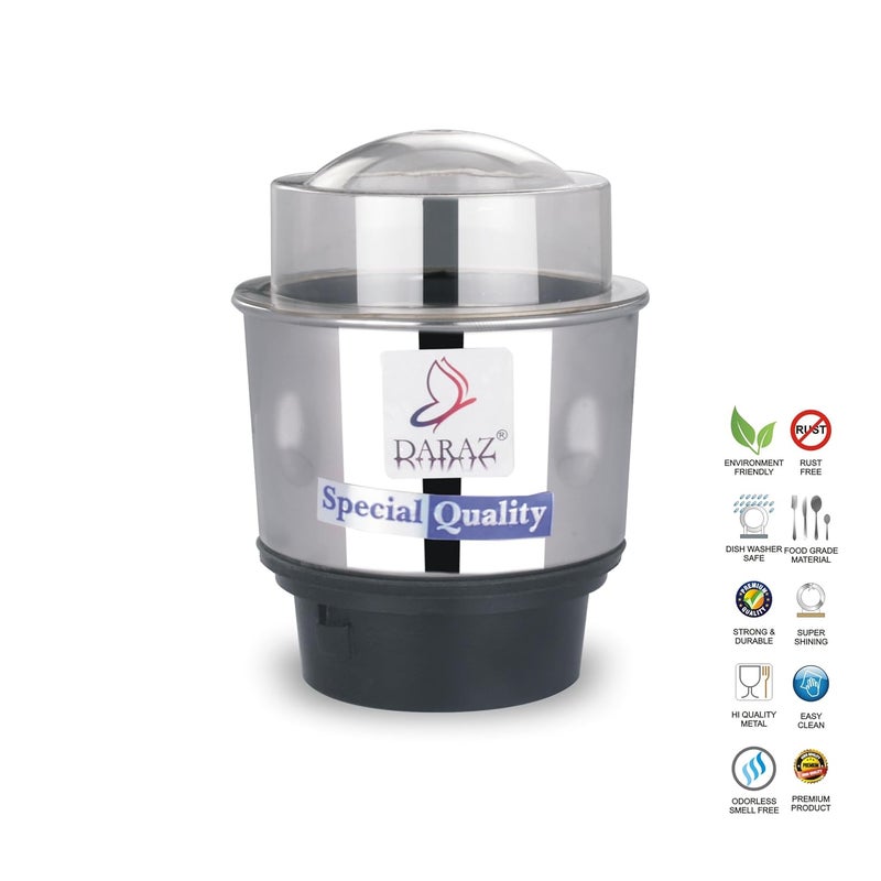 DARAZ Mixer Grinder Jar Suitable for all Local Branded Mixer which comes with 2 Lock 4 Teeth Coupler Stainless Steel 200 ml400 ml - Image 3