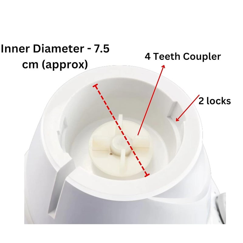 DARAZ Mixer Grinder Jar Suitable for all Local Branded Mixer which comes with 2 Lock 4 Teeth Coupler Stainless Steel 200 ml400 ml - Image 2