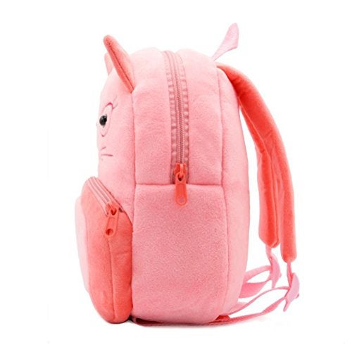 NICE CHOICE Cute Toddler Backpack Toddler Bag Plush Animal Cartoon Mini Travel Bag for Baby Girl Boy 2-6 Years(Cat) - Image 2