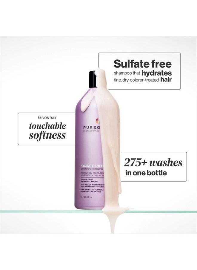 PUREOLOGY Hydrate Sheer Nourishing Shampoo | For Fine, Dry Color Treated Hair | Sulfate-Free | Silicone-Free | Vegan  - Image 3