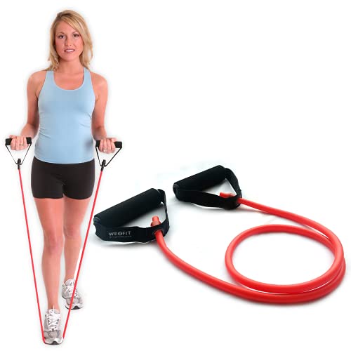 WErFIT® Resistance Exercise Fitness Resistance Tube Bands Toning Tube for Stretching, Toning & Full Body Workouts (7kg-12kg) Resistance Tube (Red) - Image 2