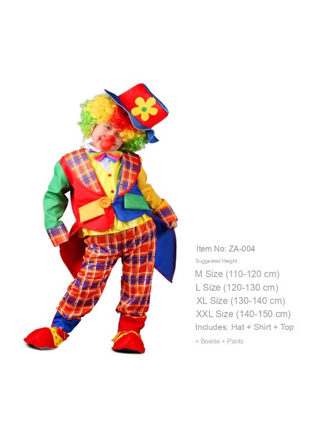 Halloween Costumes Kids  Circus Clown Joker Cosplay Outfits Colorful Fancy Clothes Party Entertaining Dress Up