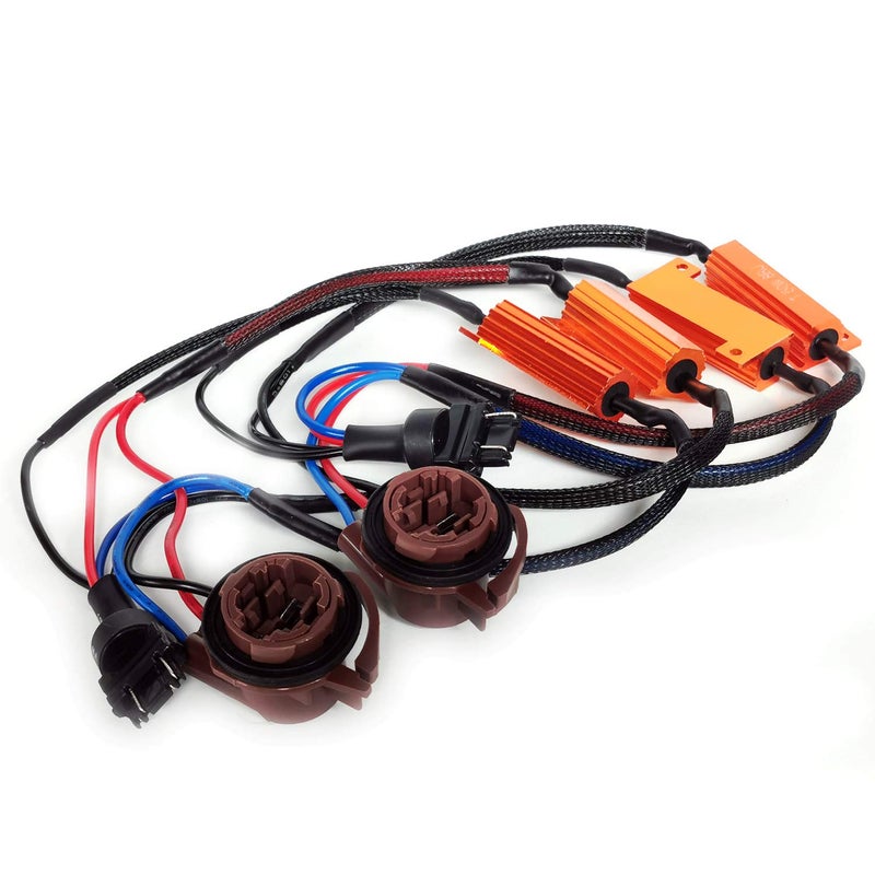 ONEX 3157 4157 LED Load Resistor Kit 50W 8ohm Turn Signal Bulb Relay Harness Adapter Anti Flicker Error Decoder Warning Canceller